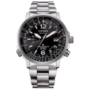 Citizen Pilot Super Titanio CB0230-81E - cassa e bracciale in titanio - quadrante nero multifunzione